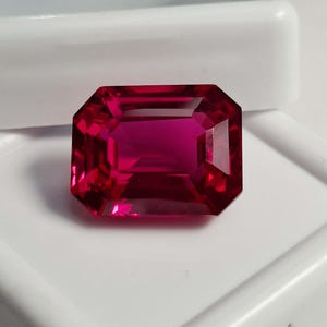 VVS Pink Ruby 9-11 Ct Natural Emerald Shape Certified Real Loose Gemstone For Making Fabulous Earrings and Necklace SB949