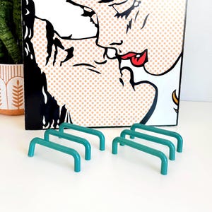 Vintage Plastic Handle | Retro Door/Drawer Pull | Mid Century Modern Home Accent | Pop Art  Hardware | Set of 6