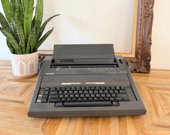 Vintage Millennium Year 2000 Brother AX-18 Electric Typewriter | Y2K Office Typewriter | Retro Gray Typewriter | Working Electric Typewriter