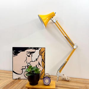 Vintage Yellow King-Lite Architect Desk Lamp | Industrial Mid Century Modern Task Light | Retro Adjustable Drafting Lamp | 1970s Office Deco