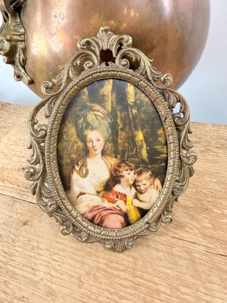 Vintage Rococo Frame Vintage Ornate Rococo Frame | Miniature Portrait of Mother & Children ...
