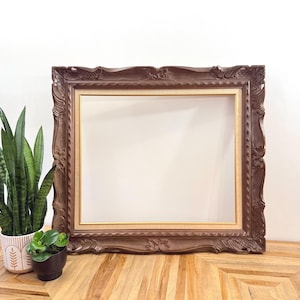 Vintage XL Ornate Wooden Frame | Vintage Picture Wall Frame | Empty Handcarved Art Frame | Grandmillennial Gallery Decor | Victorian Style