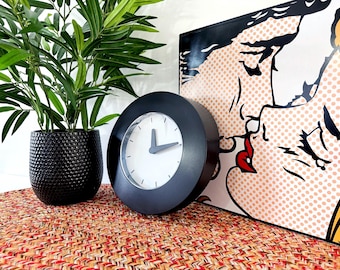 Vintage IKEA Kvarta Wall Clock | Retro 90s Minimalist Black and White Decor | Postmodern Y2K Aesthetic Timepiece | Pop Art Revival Wall Art
