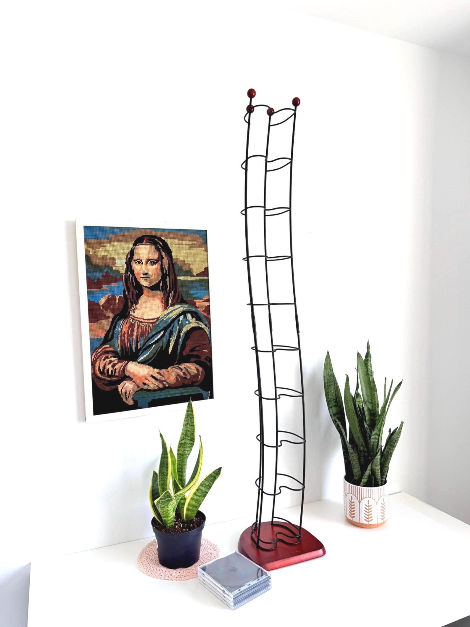 Vintage Atlantic Wave CD Tower | Retro Media Rack | Brutalist Iron Music Organizer | MCM Inspired Studio Decor | Industrial Minimalist Rack