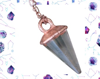 Layer Necklace Small Faceted Quartz Point Pendant Pendulum