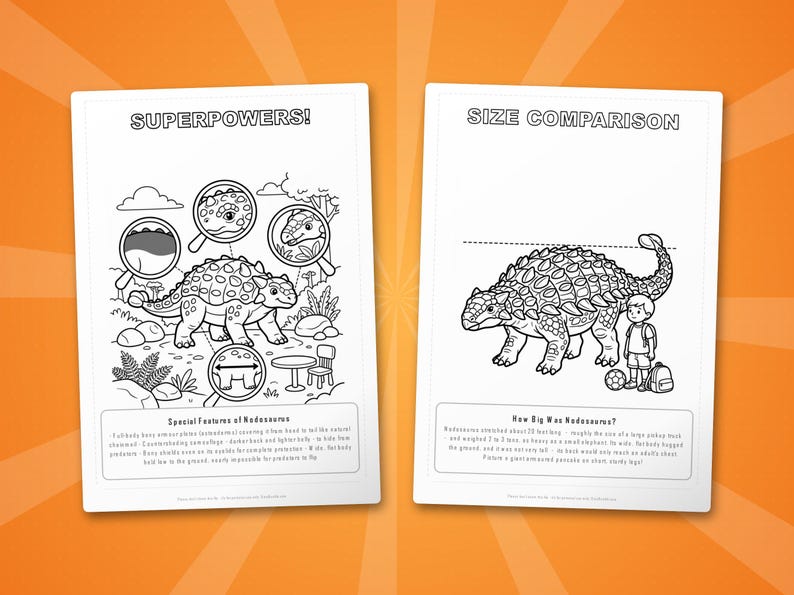 Nodosaurus Dinosaur Activity Bundle | Coloring Pages, Worksheets, Facts (PDF) image 8