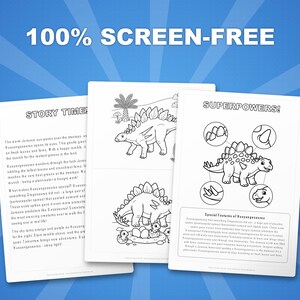 Zestaw aktywności z dinozaurem Huayangosaurus | Kolorowanki, arkusze ćwiczeń i ciekawostki do druku dla dzieci | Edukacja domowa dla przedszkolaków | Natychmiastowy plik PDF zdjęcie 3