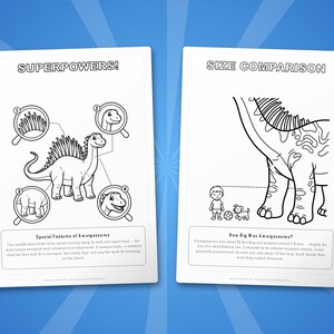 Amargasaurus Dinosaur Activity Bundle | Printable Coloring Pages, Worksheets & Facts for Kids | Preschool Homeschool | Instant PDF image 8