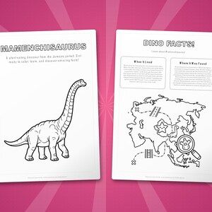 マメンチサウルス恐竜アクティビティセット｜ぬりえ、ワークシート、豆知識（PDF） 画像 5