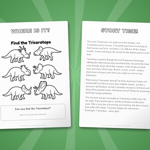 Triceratops Dinosaur Activity Bundle | Coloring Pages, Worksheets, Facts (PDF Download) image 6