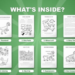 Dilophosaurus Dinosaur Activity Bundle | Coloring Pages, Worksheets, Facts (PDF) image 2