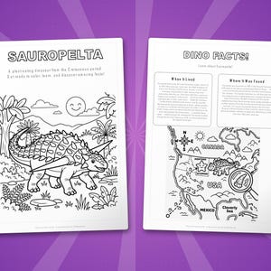 Sauropelta Dinosaur Activity Bundle | Coloring Pages, Worksheets, Facts (PDF Download) image 5