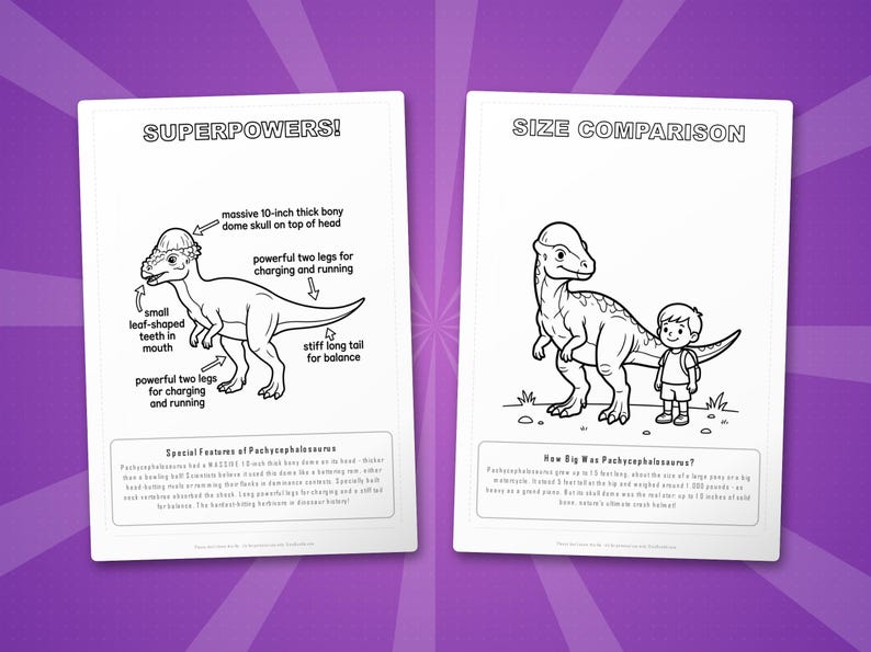 Pachycephalosaurus Dinosaur Activity Bundle | Coloring Pages, Worksheets, Facts (PDF) image 8