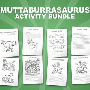 Muttaburrasaurus Dinosaur Activity Bundle | Coloring Pages, Worksheets (PDF Download) image 1