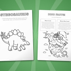 Stegosaurus Dinosaur Activity Bundle | Coloring Pages, Worksheets, Facts (PDF) image 5