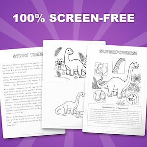 Apatosaurus Dinosaur Activity Bundle | Printable Coloring Pages, Worksheets & Facts for Kids | Preschool Homeschool | Instant PDF image 3