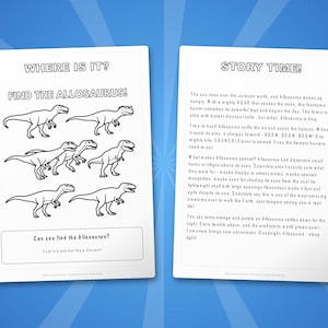 Allosaurus Dinosaurier Aktivität Bündel | Druckbare Ausmalseiten, Arbeitsblätter & Fakten für Kinder | Vorschule Homeschool | Sofort-PDF Bild 6