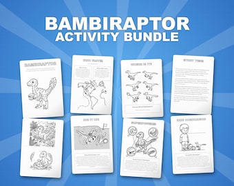 Bambiraptor Dinosaur Activity Bundle | Coloring Pages, Worksheets, Facts (PDF Download)
