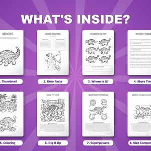 Minmi Dinosaur Activity Bundle | Printable Coloring Pages, Worksheets & Facts for Kids | Preschool Homeschool | Screen-Free | Instant PDF image 2