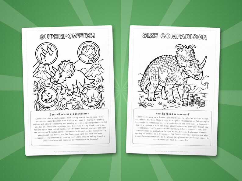 Centrosaurus Dinosaur Activity Bundle | Coloring Pages, Worksheets, Facts (PDF Download) image 8