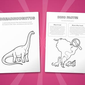 Activiteitenbundel Dreadnoughtus-dinosaurus | Kleurplaten, werkbladen, feiten (pdf-download) afbeelding 5