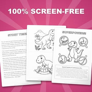 Tyrannosaurus Rex Activity Bundle | Coloring Pages, Worksheets, Facts (Instant PDF) image 3