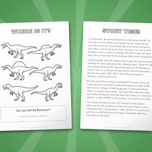 Paquete de actividades sobre el dinosaurio Baryonyx / Páginas para colorear, hojas de trabajo, datos interesantes (descarga en PDF) imagen 6