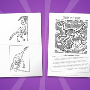Struthiomimus Dinosaur Activity Bundle | Coloring Pages, Worksheets, Facts (PDF) image 7