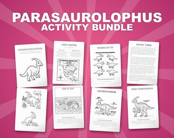 パラサウロロフス恐竜アクティビティセット｜ぬりえ、ワークシート、豆知識（PDFダウンロード）