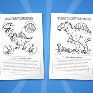 Pacchetto di attività sul dinosauro Acrocanthosaurus: pagine da colorare, schede didattiche e curiosità (PDF) immagine 8