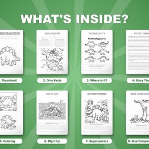 Stegosaurus Dinosaur Activity Bundle | Coloring Pages, Worksheets, Facts (PDF) image 2