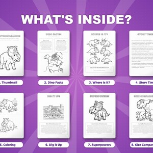 Pachyrhinosaurus Dinosaur Activity Bundle | Printable Coloring Pages, Worksheets & Facts for Kids | Preschool Homeschool | Instant PDF image 2