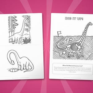 マメンチサウルス恐竜アクティビティセット｜ぬりえ、ワークシート、豆知識（PDF） 画像 7