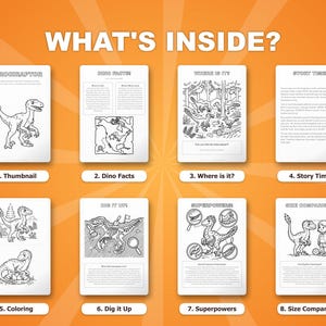 Atrociraptor Dinosaur Activity Bundle | Coloring Pages, Worksheets, Facts (PDF Download) image 2