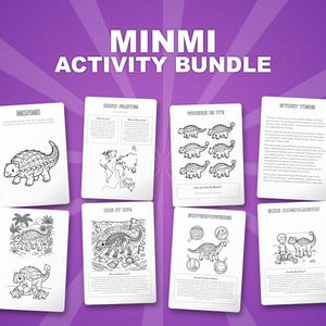 Minmi Dinosaur Activity Bundle | Printable Coloring Pages, Worksheets & Facts for Kids | Preschool Homeschool | Screen-Free | Instant PDF image 1