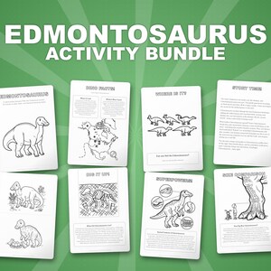 Edmontosaurus Dinosaur Activity Bundle | Coloring Pages, Worksheets, Facts (PDF Download) image 1