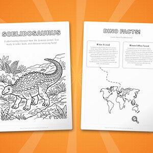 Scelidosaurus Dinosaur Activity Bundle | Coloring Pages, Worksheets, Facts (PDF Download) image 5