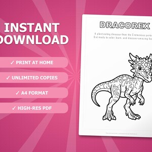ドラコレックス恐竜アクティビティセット｜ぬりえ、ワークシート、豆知識（PDFダウンロード） 画像 4
