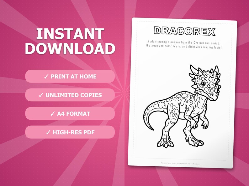 ドラコレックス恐竜アクティビティセット｜ぬりえ、ワークシート、豆知識（PDFダウンロード） 画像 4