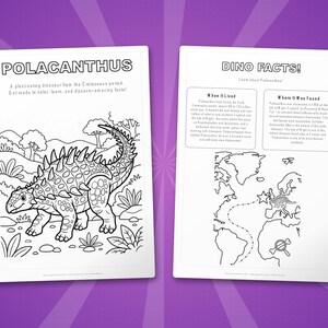 Polacanthus Dinosaur Activity Bundle | Coloring Pages, Worksheets, Facts (PDF Download) image 5