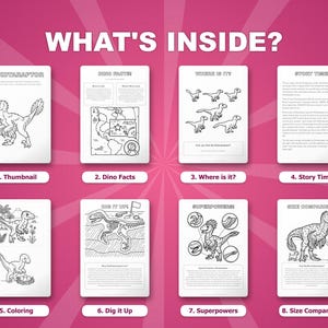 Dakotaraptor Dinosaur Activity Bundle | Coloring Pages, Worksheets, Facts (PDF) image 2