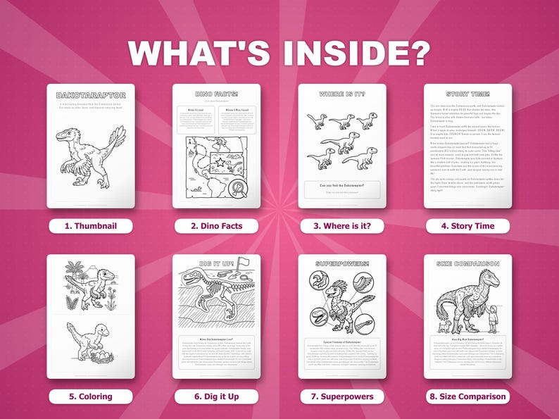 Dakotaraptor Dinosaur Activity Bundle | Coloring Pages, Worksheets, Facts (PDF) image 2