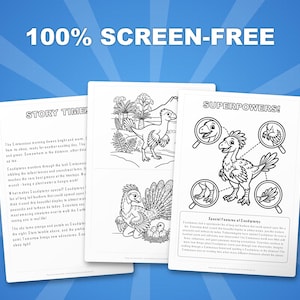 Caudipteryx-activiteitenbundel dinosaurus | Kleurplaten, werkbladen, feiten (pdf-download) afbeelding 3