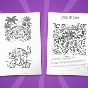 Minmi Dinosaur Activity Bundle | Printable Coloring Pages, Worksheets & Facts for Kids | Preschool Homeschool | Screen-Free | Instant PDF image 7
