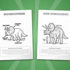 Triceratops Dinosaur Activity Bundle | Coloring Pages, Worksheets, Facts (PDF Download) image 8