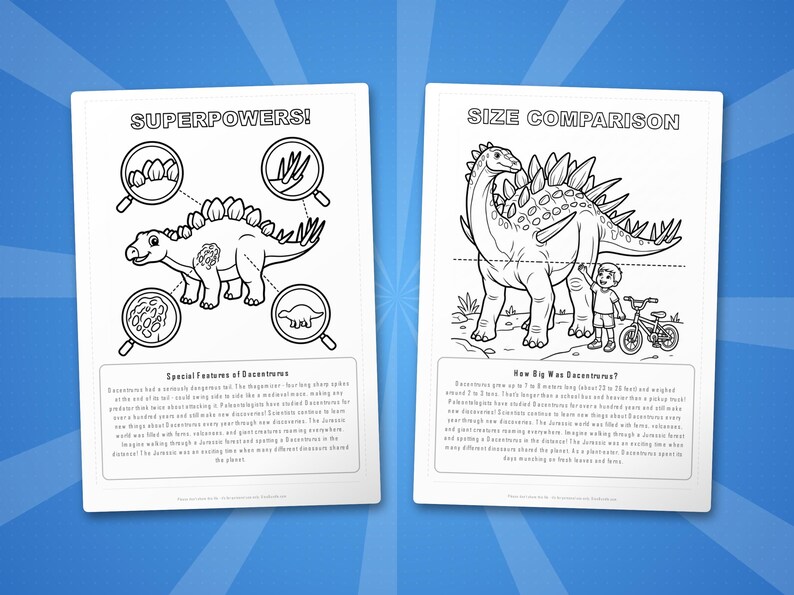 Dacentrurus Dinosaur Activity Bundle | Coloring Pages, Worksheets, Facts (PDF) image 8