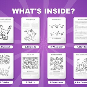Utahraptor Dinosaur Activity Bundle | Coloring Pages, Worksheets, Facts (PDF Download) image 2