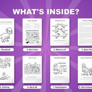 Pachycephalosaurus Dinosaur Activity Bundle | Coloring Pages, Worksheets, Facts (PDF) image 2