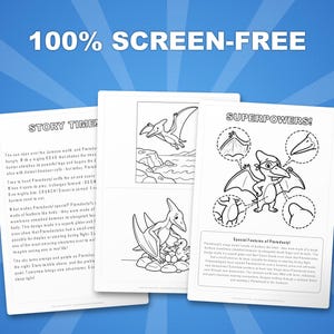Pterodactyl Activity Bundle | Dinosaur Coloring Pages, Worksheets, Facts (PDF Download) image 3