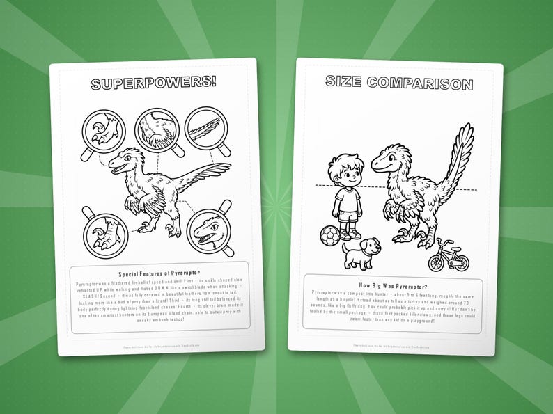 Pyroraptor Dinosaur Activity Bundle | Coloring Pages, Worksheets, Facts (PDF Download) image 8